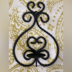 Black Wrought Iron Wall Candle Holder